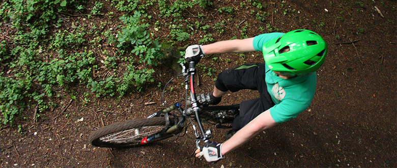 Dave rides the trail